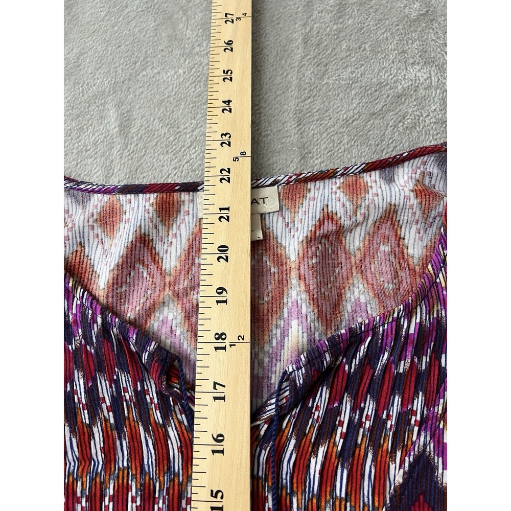 Ariat Womens Blouse Small Purple Red Boho Aztec Long Sleeve Tassel Top - Picture 5 of 6